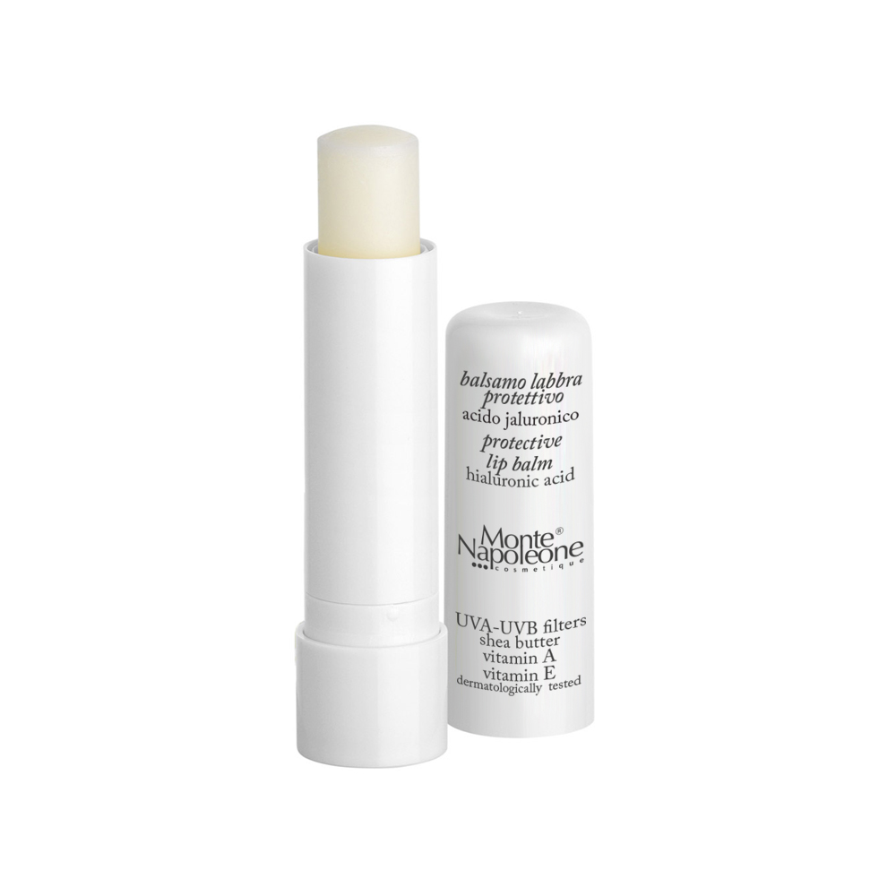 Protective lip balm with hyaluronic acid, shea butter, vitamin a, vitamin e
